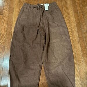 NWT Abercrombie & Fitch Brown Linen Pants Sz S